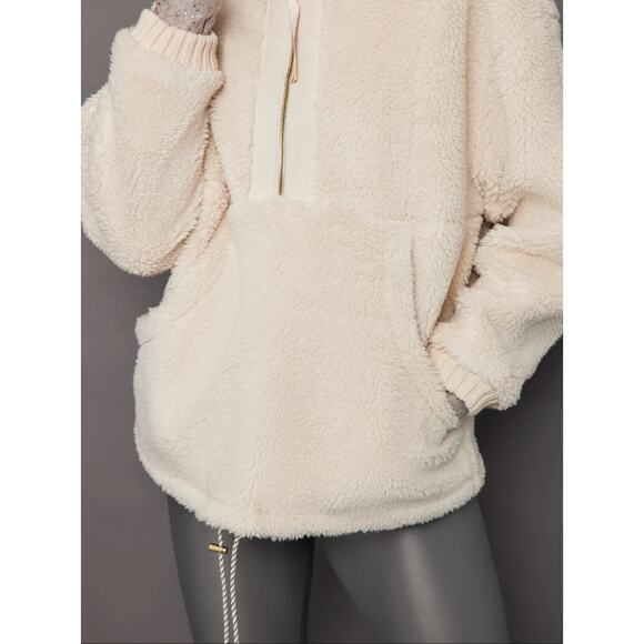 Varley Posey Sherpa Pullover Cozy Soft Jacket Sweater Sandshell Cream - Picture 5 of 13